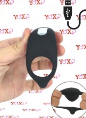 Hunter - Vibrační silikonový prsten se stimulátorem klitorisu a černým perineem.