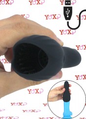 Tipper Tip - Černý vibrační masturbátor pro muže.