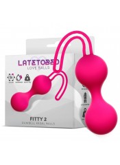 Fitty 2 - 52 g oscilační vaginální kuličky v čistém silikonu 7 x 2,8 cm.
