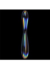 Oboustranné skleněné dildo se svítícím efektem 23,2 x 3,5 cm.